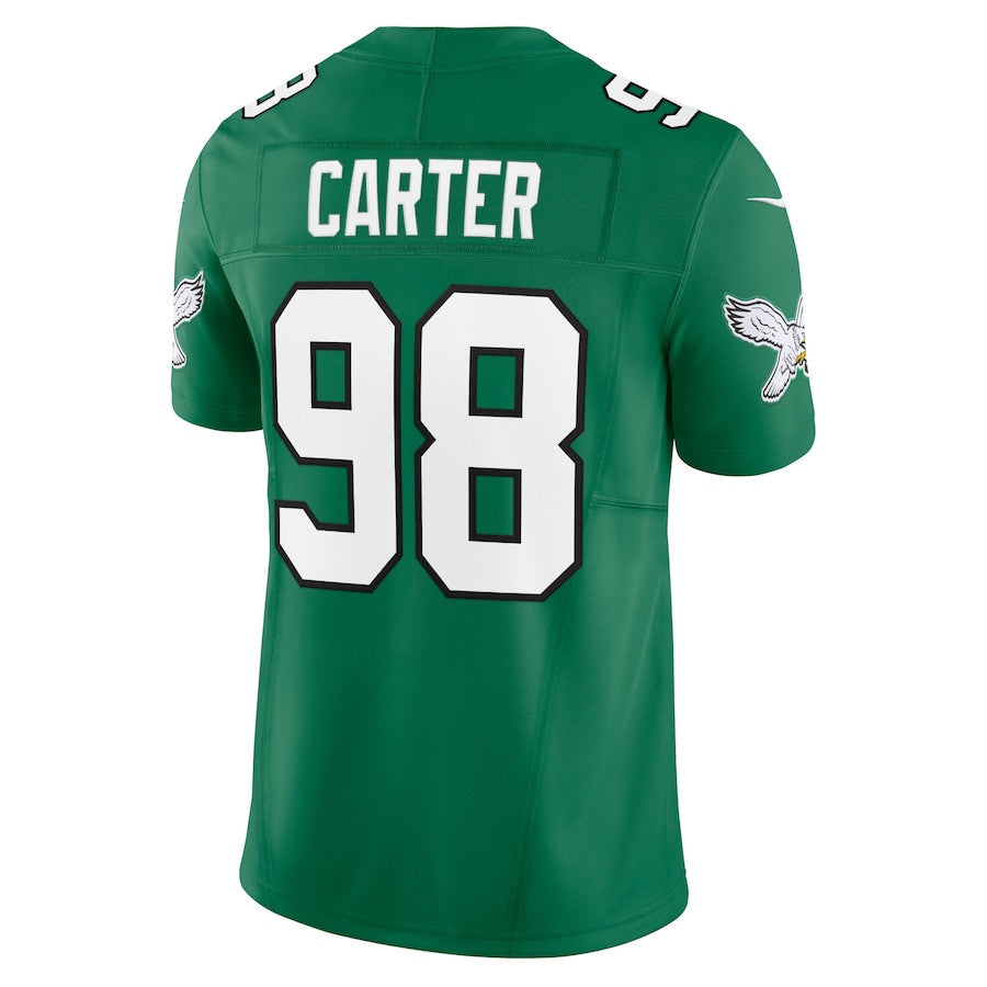 Jalen Carter Philadelphia Eagles Alternate Vapor F.U.S.E. Limited Jersey - Kelly Green football jersey product view 3