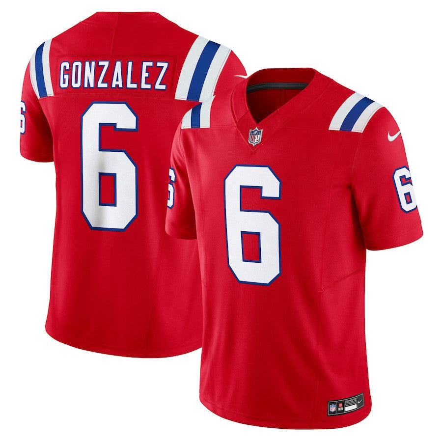 Christian Gonzalez England Patriots Vapor F.U.S.E. Limited Jersey - Red football jersey product view 1