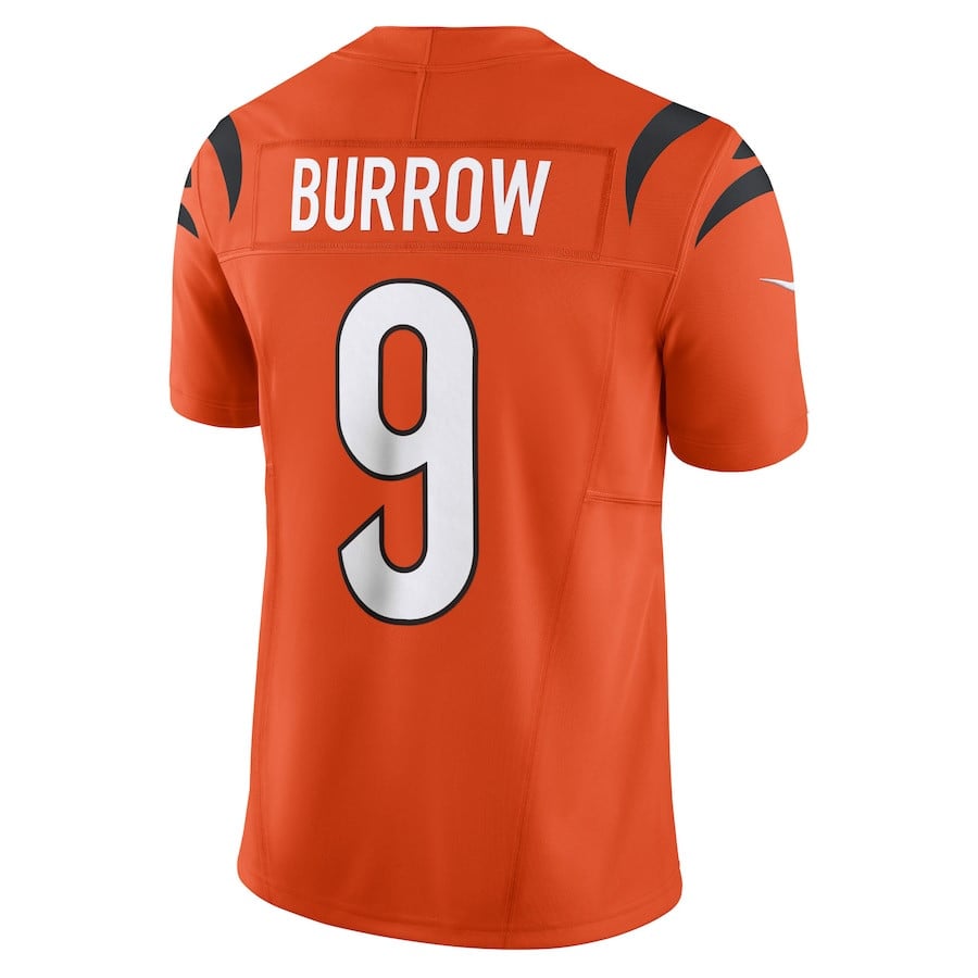 Joe Burrow Cincinnati Bengals Vapor F.U.S.E. Limited Jersey - Orange football jersey product view 3