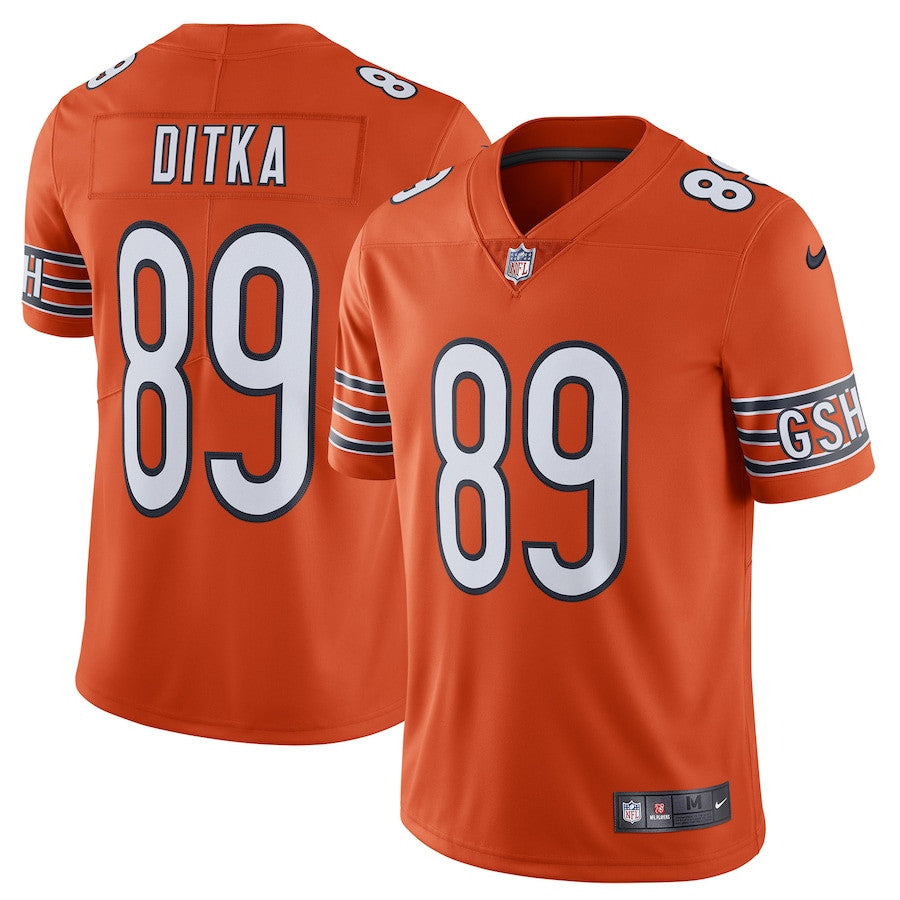 Mike Ditka Chicago Bears Alternate Vapor Untouchable Limited Retired Player Jersey - Orange football jersey product view 1