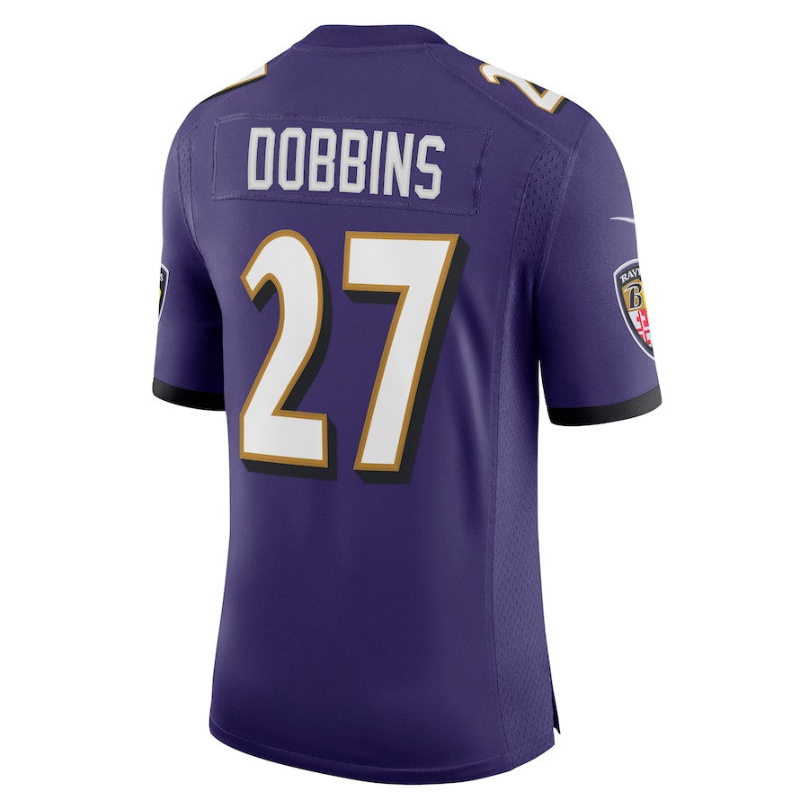 J.K. Dobbins Baltimore Ravens Vapor Limited Jersey - Purple football jersey product view 3