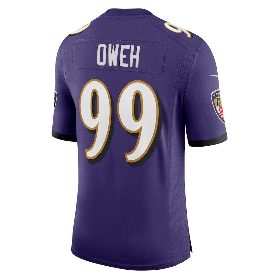 Odafe Oweh Baltimore Ravens Vapor Limited Jersey - Purple football jersey product view 3