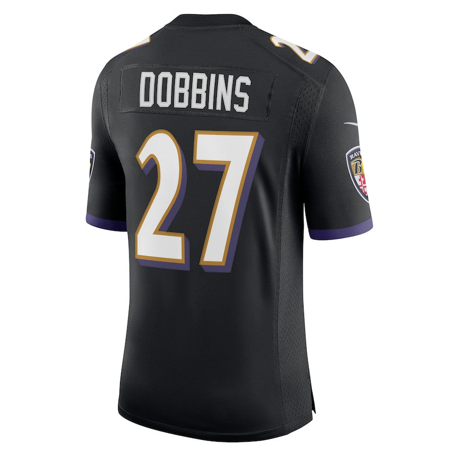 J.K. Dobbins Baltimore Ravens Vapor Limited Jersey - Black football jersey product view 3