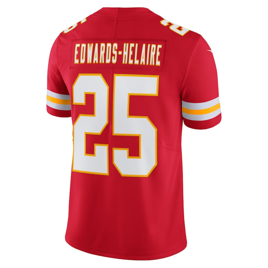 Clyde Edwards-Helaire Kansas City Chiefs Vapor Limited Jersey - Red football jersey product view 3