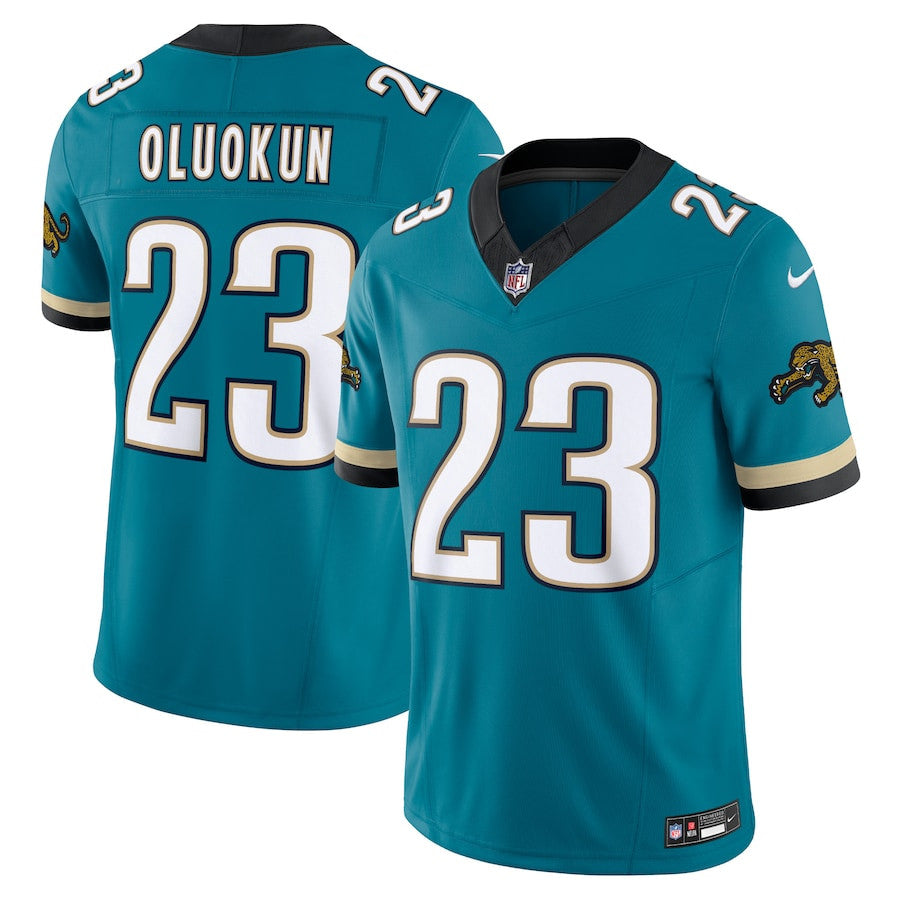 Foye Oluokun Jacksonville Jaguars Prowler Throwback Vapor F.U.S.E. Limited Jersey - Teal football jersey product view 1