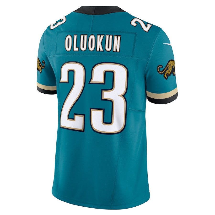 Foye Oluokun Jacksonville Jaguars Prowler Throwback Vapor F.U.S.E. Limited Jersey - Teal football jersey product view 3
