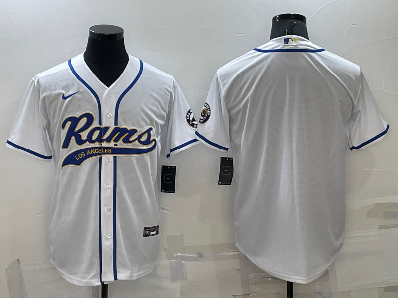 Men's Los Angeles Rams White Blank Jersey football jersey product view 1