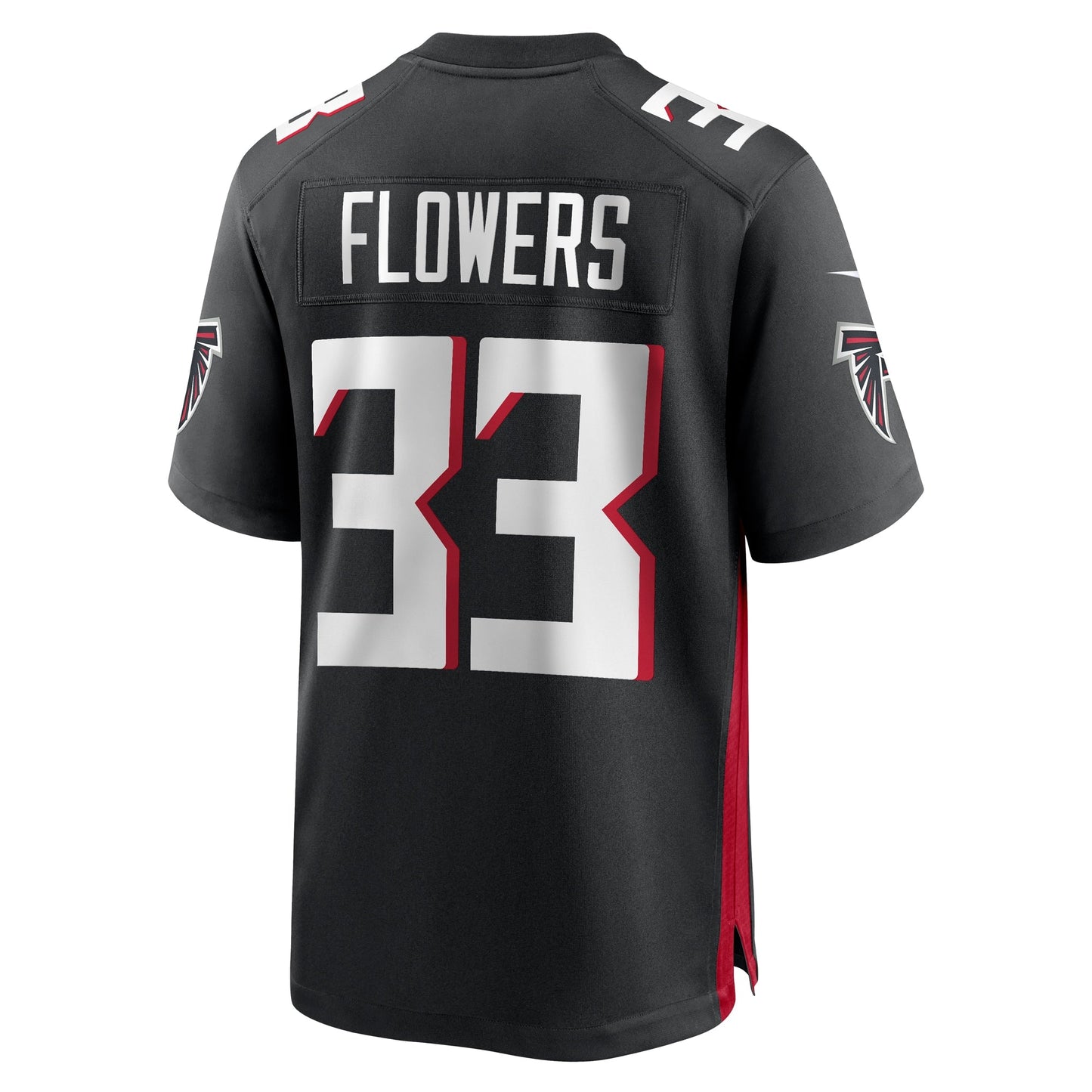 Tre Flowers Atlanta Falcons Team Game Jersey - Black football jersey product view 3