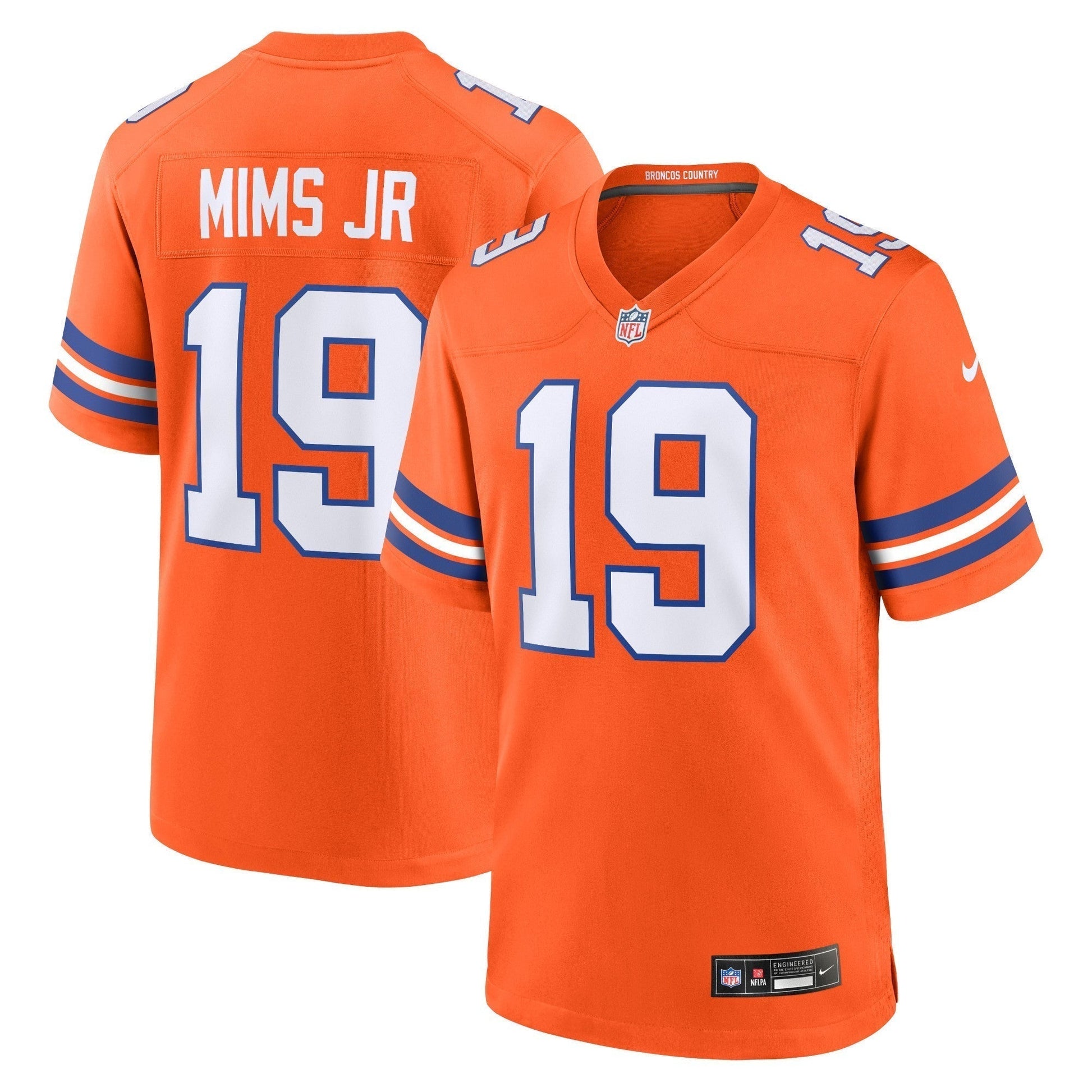 Marvin Mims Jr Denver Broncos Mile High Collection 1977 Throwback Game Jersey - Orange football jersey product view 1