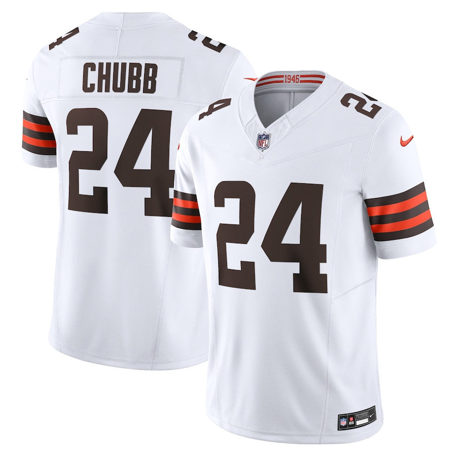 Nick Chubb Cleveland Browns Vapor F.U.S.E. Limited Jersey - White football jersey product view 1