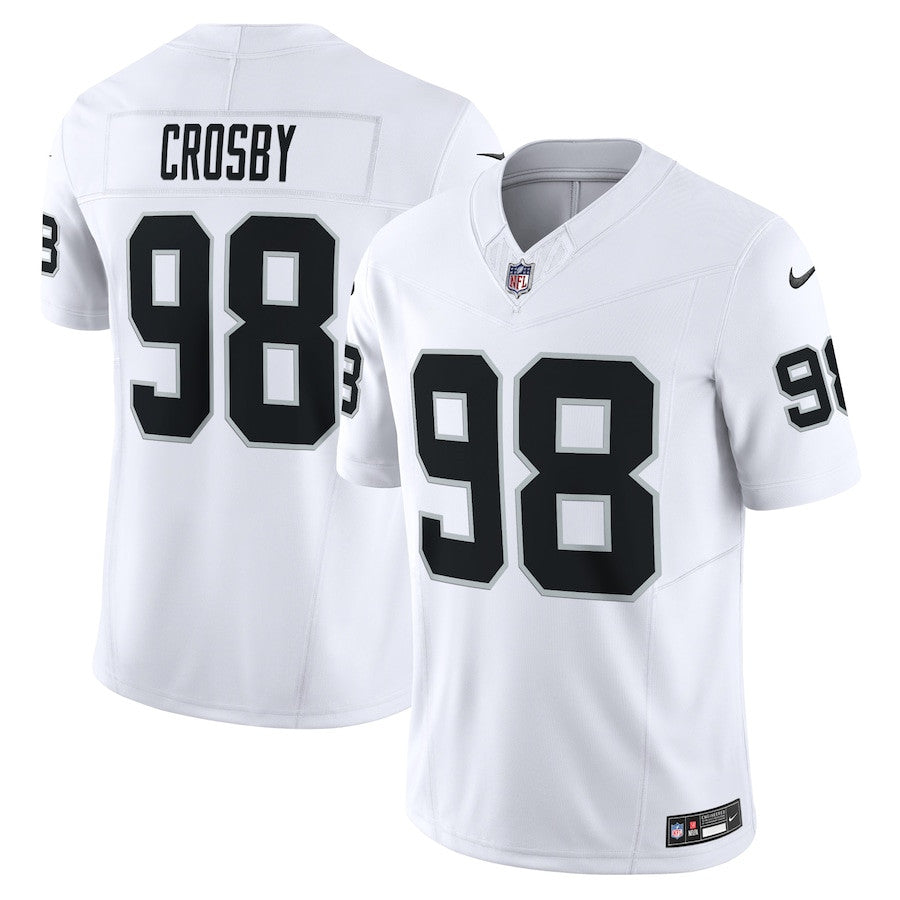 Maxx Crosby Las Vegas Raiders Vapor F.U.S.E. Limited Jersey - White football jersey product view 1