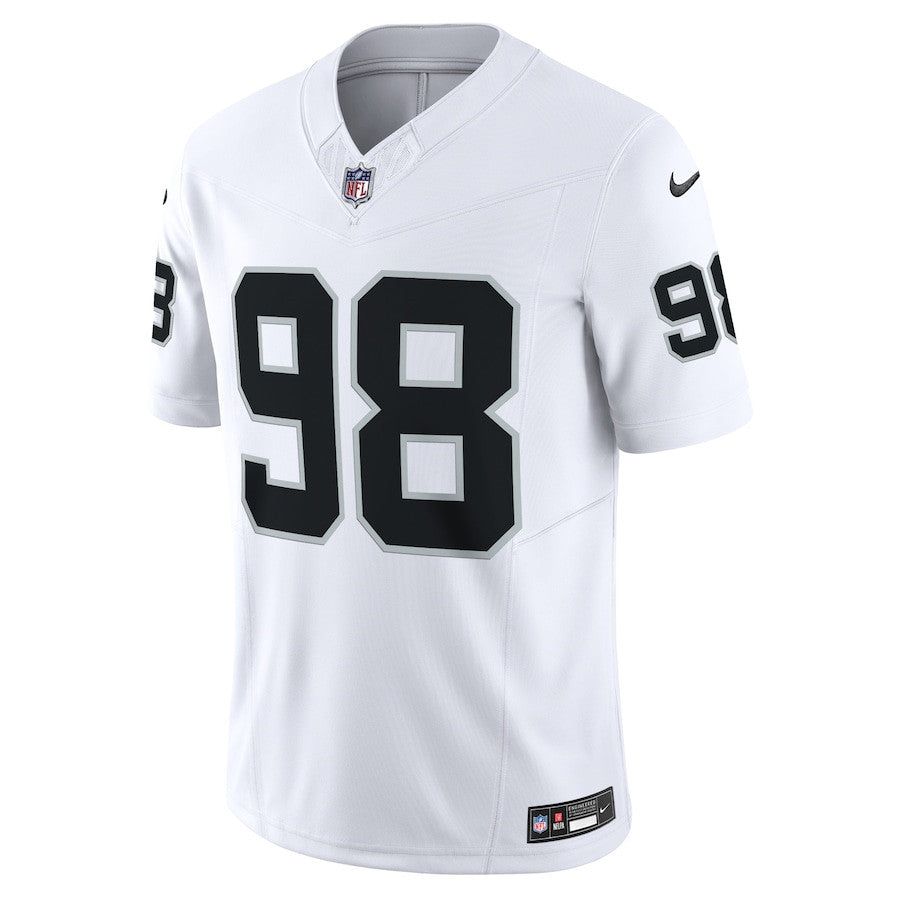 Maxx Crosby Las Vegas Raiders Vapor F.U.S.E. Limited Jersey - White football jersey product view 2
