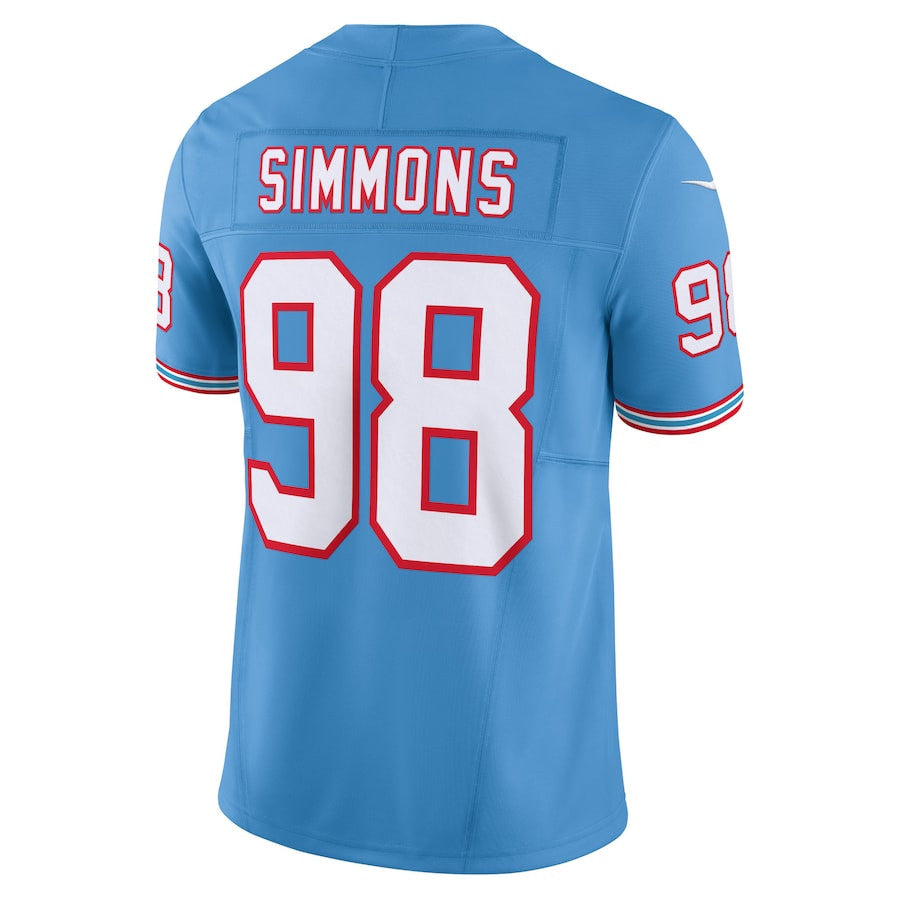 Jeffery Simmons Tennessee Titans Vapor F.U.S.E. Limited Jersey - Light Blue football jersey product view 3
