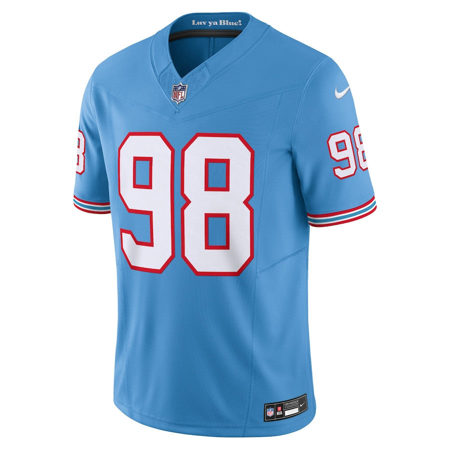 Jeffery Simmons Tennessee Titans Vapor F.U.S.E. Limited Jersey - Light Blue football jersey product view 2