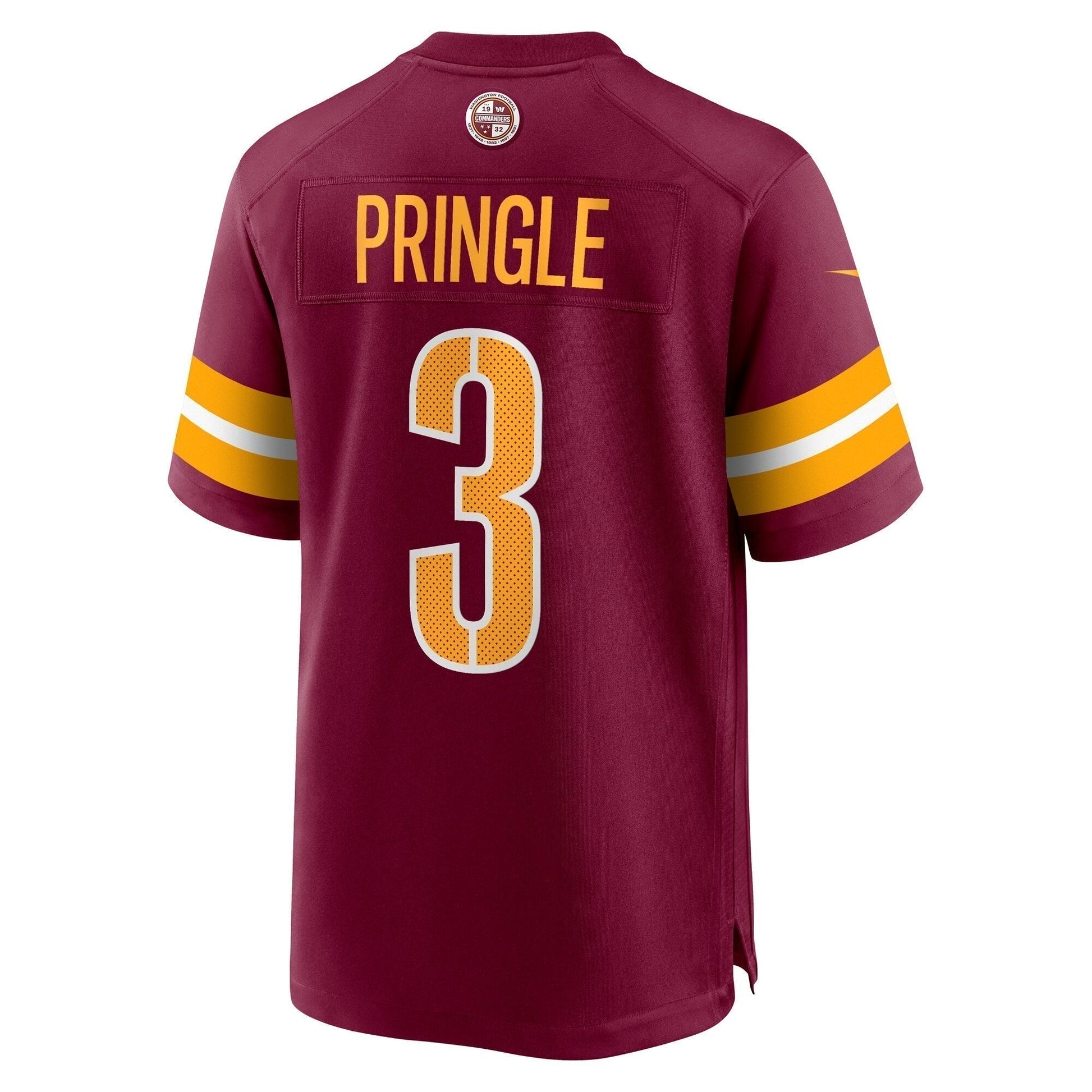 Byron Pringle Washington Commanders Game Jersey - Burgundy football jersey product view 3