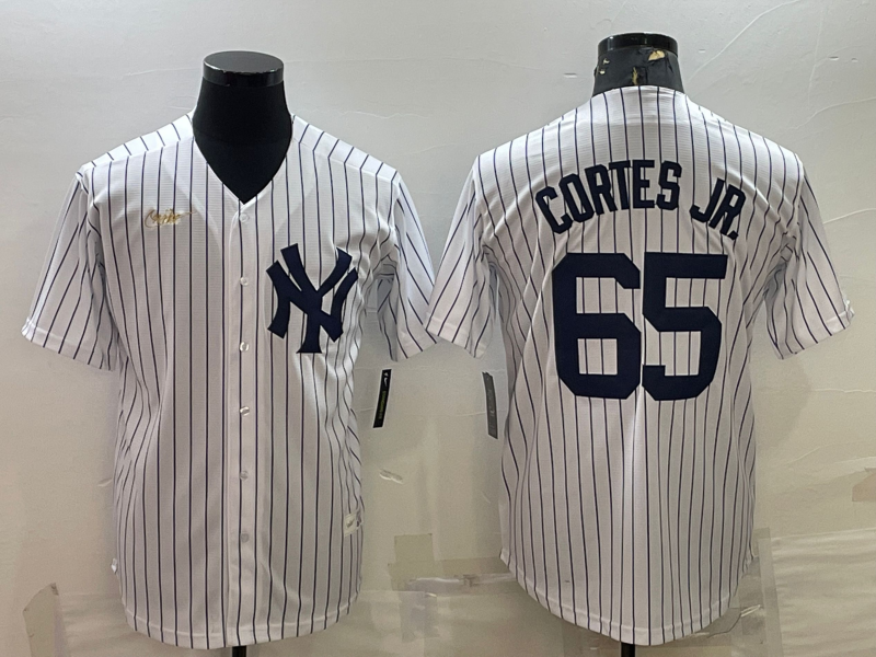 Men's New York Yankees Nestor Cortes Jr. #65 White Home Cooperstown Collection Player Jersey baseball jersey product view 1