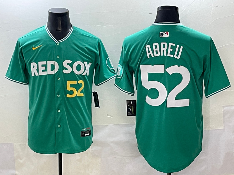 Men's Boston Red Sox Wilyer Abreu Green 2025 City Connect Limited Player Jersey baseball jersey product view 1