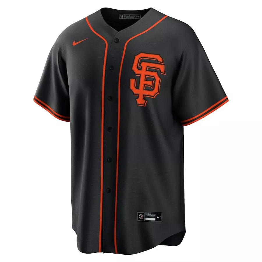 San Francisco Giants Willy Adames #2 Black Alternate 2025 MLB Player Jersey baseball jersey product view 2