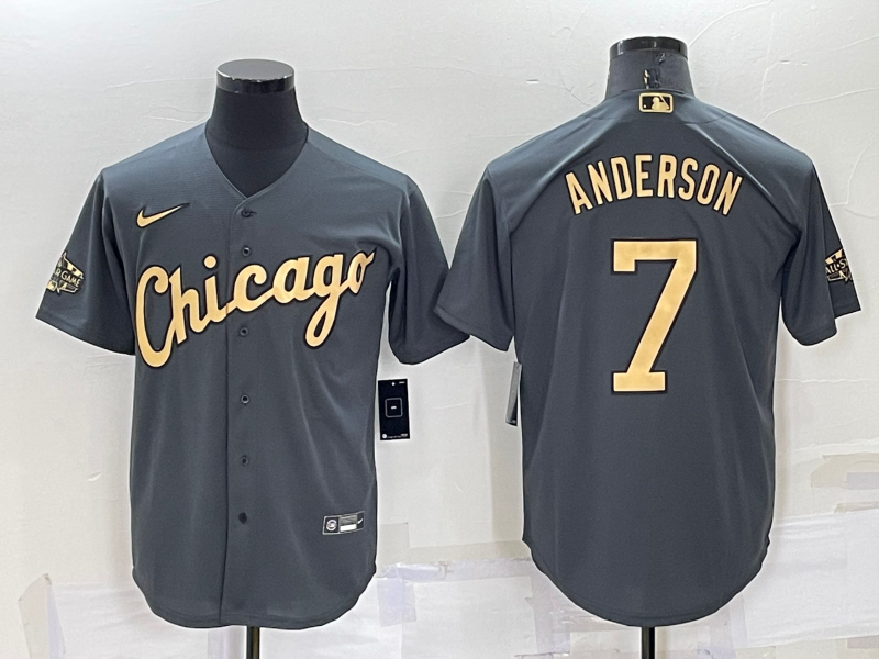 Men's Chicago White Sox Tim Anderson Gray Replica Player Jersey baseball jersey product view 1