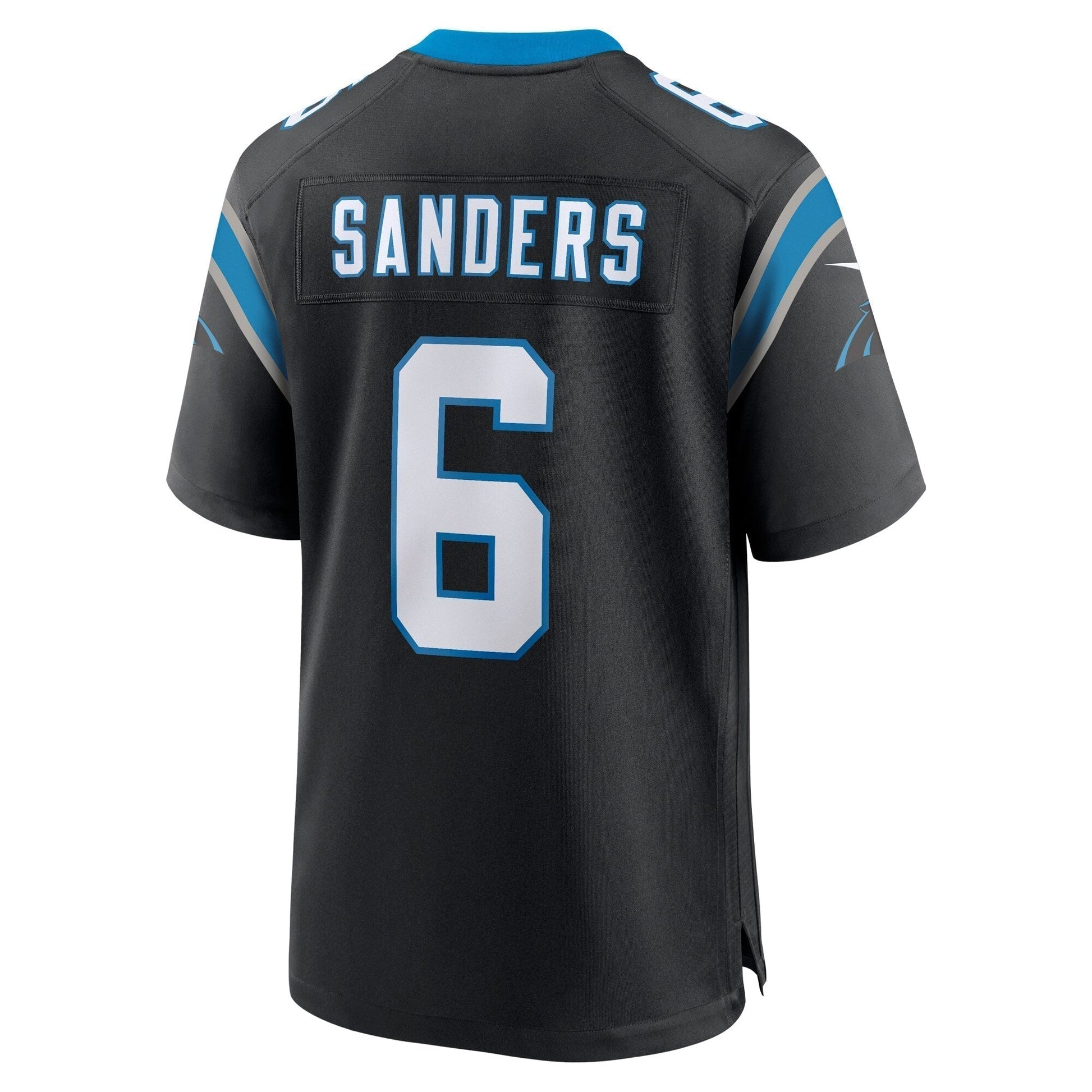 Miles Sanders Carolina Panthers Game Jersey - Black football jersey product view 3