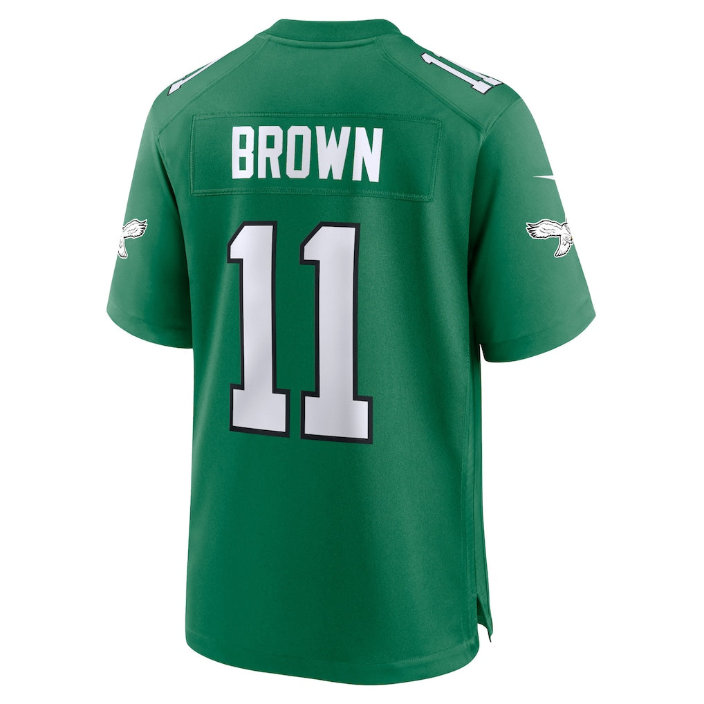 P.Eagles #11 A.J. Brown Kelly Green Alternate Game Player Jersey football jersey product view 1