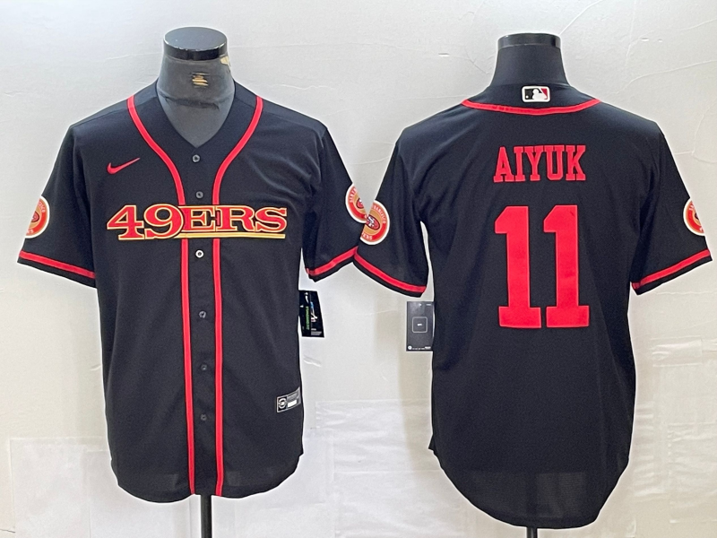 Men's San Francisco 49ers Brandon Aiyuk #11 Black Joint Edition Player Jersey1 football jersey product view 1