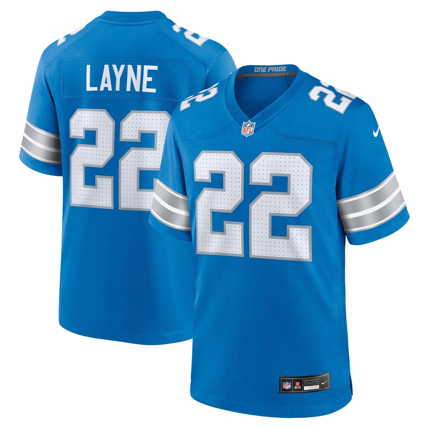 Detroit Lions Bobby Layne Blue Retired Player Game Jersey football jersey product view 1