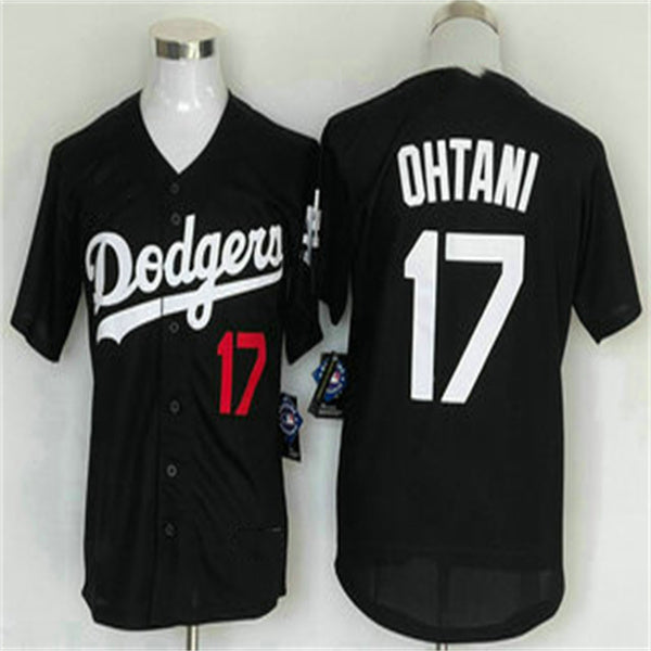Los Angeles Dodgers #17 Shohei Ohtani Black Home Authentic Patch Jersey Baseball Jerseys baseball jersey product view 1