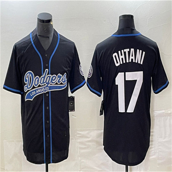 Los Angeles Dodgers #17 Shohei Ohtani Black Home Authentic Patch Jersey Baseball Jerseys baseball jersey product view 1