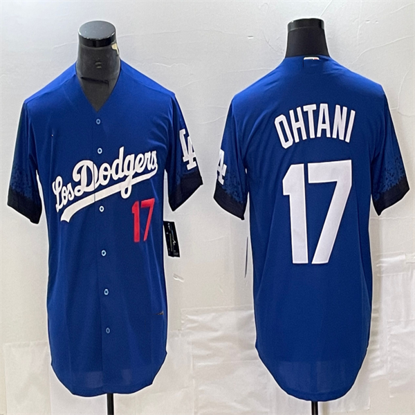 Los Angeles Dodgers #17 Shohei Ohtani Blue Home Authentic Patch Jersey Baseball Jerseys baseball jersey product view 1