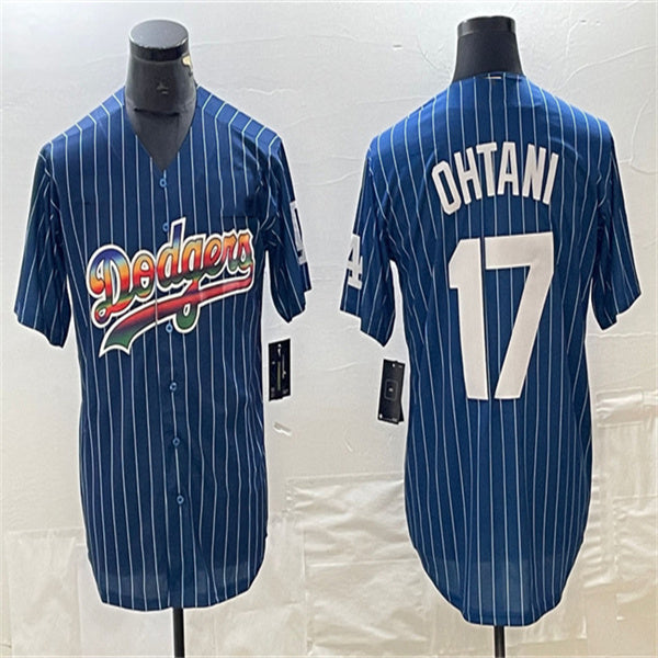Los Angeles Dodgers #17 Shohei Ohtani Navy Home Authentic Patch Jersey Baseball Jerseys baseball jersey product view 1