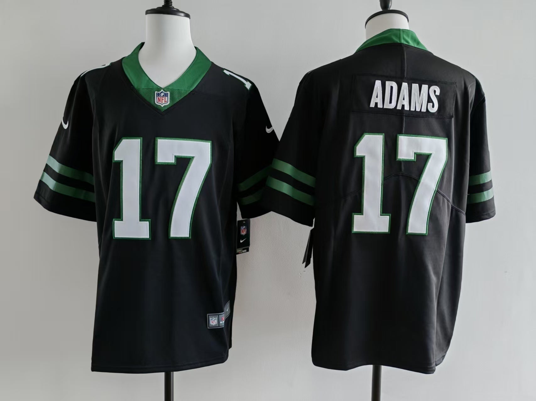 Men's New York Jets Davante Adams Jersey-Black football jersey product view 1