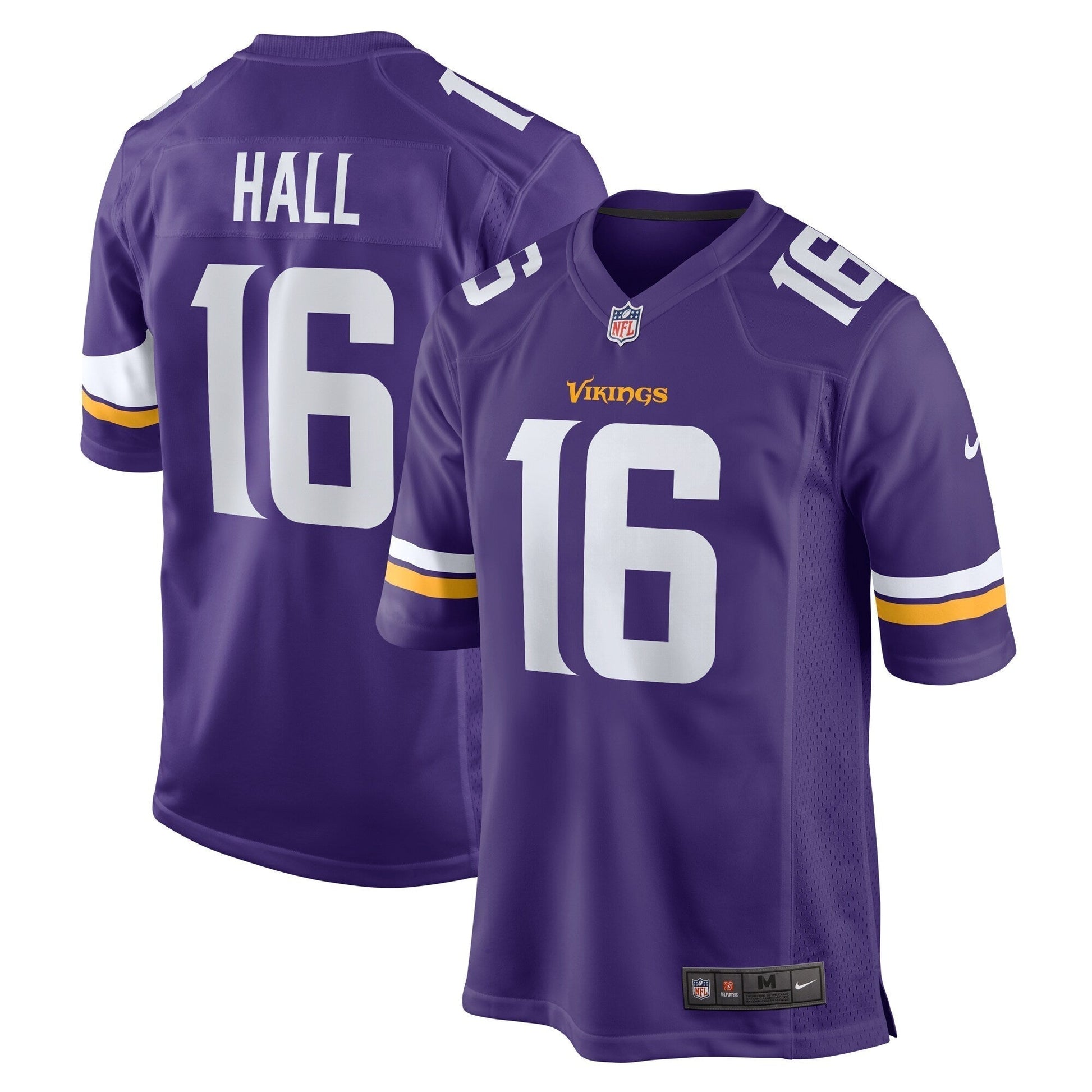 Jaren Hall Minnesota Vikings Game Jersey - Purple football jersey product view 1