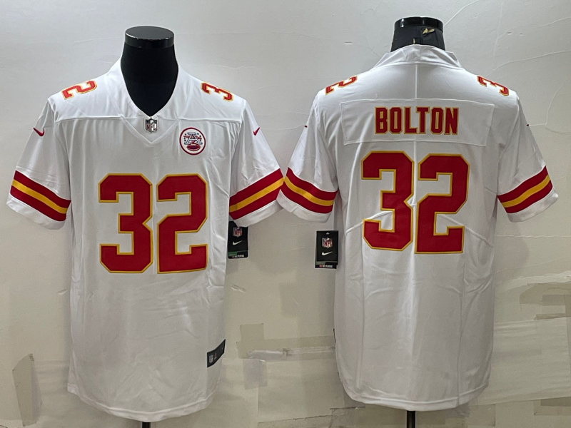 Men's Kansas City Chiefs Nick Bolton White Game Jersey football jersey product view 1