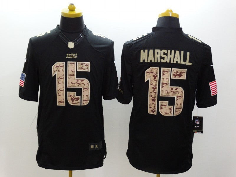 Men's Chicago Bears Brandon Marshall #15 Black Game Player Jersey1 football jersey product view 1