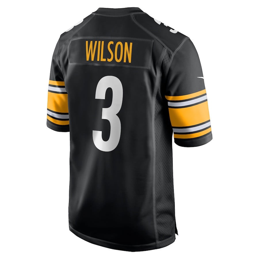 Russell Wilson 3 Pittsburgh Steelers Game Player Jersey - Black - National Football League 2024 football jersey product view 3