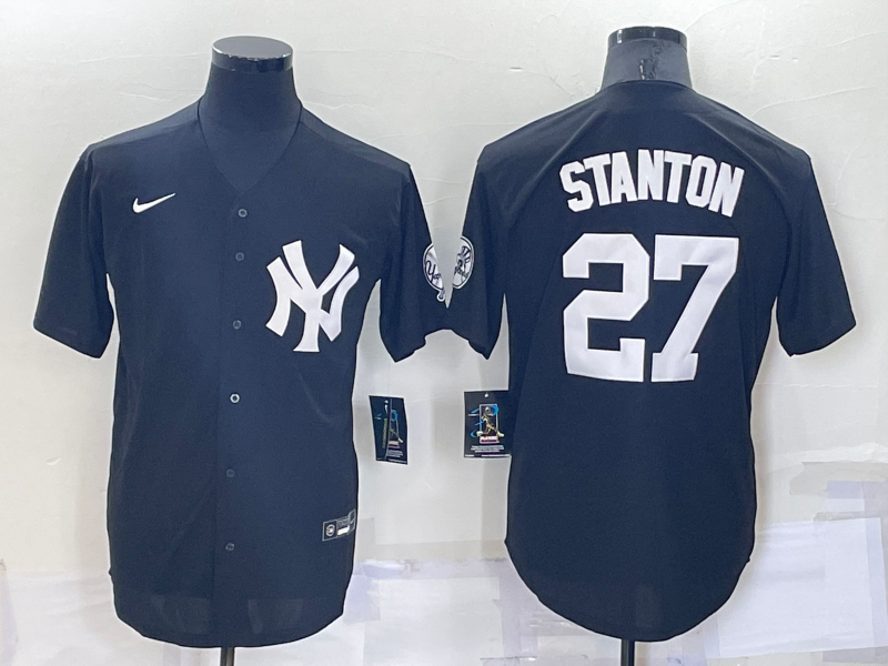 Men's New York Yankees Giancarlo Stanton Black Replica Baseball Jersey baseball jersey product view 1