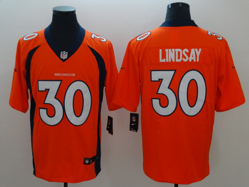 Men's Denver Broncos Phillip Lindsay Orange Game Jersey football jersey product view 1