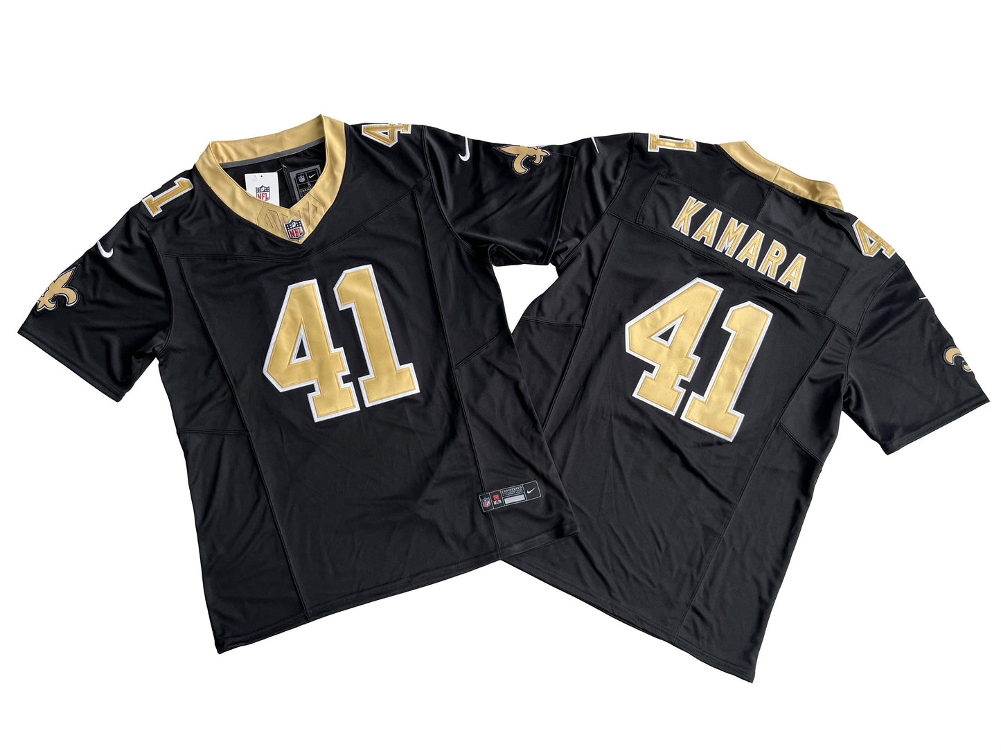 Kamara #41 New Orleans Saints Game Jersey - Black football jersey product view 1