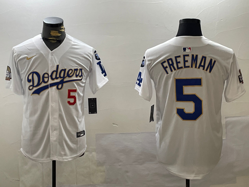 Men's Los Angeles Dodgers Freddie Freeman White Game Jersey baseball jersey product view 1