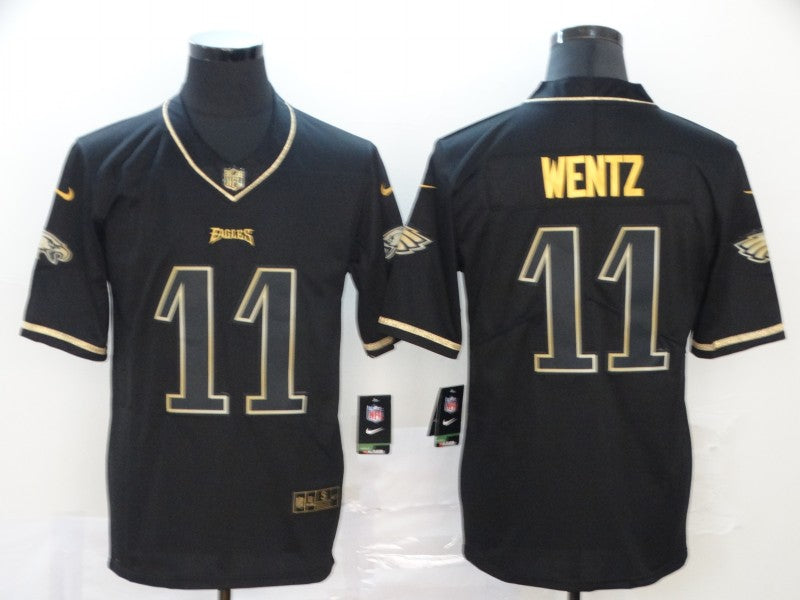 Men's Philadelphia Eagles Carson Wentz #11 Black Game Jersey1 football jersey product view 1