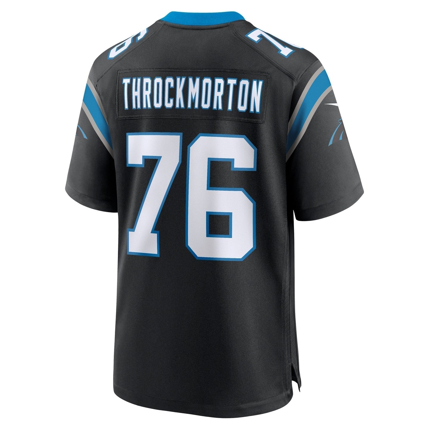 Calvin Throckmorton Carolina Panthers Team Game Jersey - Black football jersey product view 3