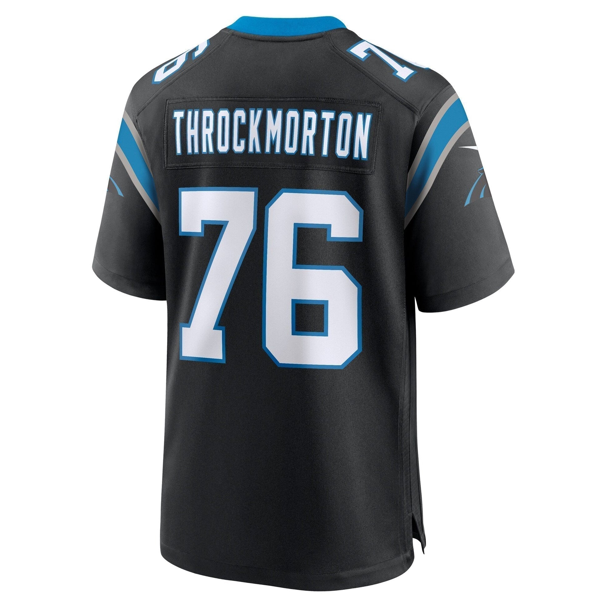 Calvin Throckmorton Carolina Panthers Team Game Jersey - Black football jersey product view 3
