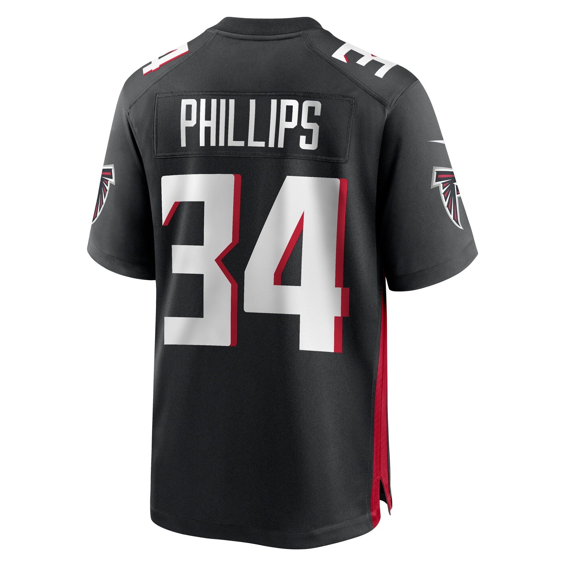 Clark Phillips III Atlanta Falcons Team Game Jersey - Black football jersey product view 3