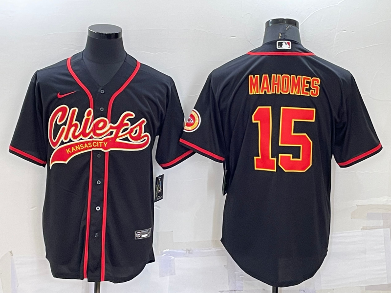 Men's Kansas City Chiefs Patrick Mahomes Black Game Jersey Joint Edition football jersey product view 1