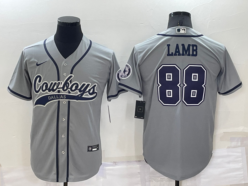 Men's Dallas Cowboys CeeDee Lamb Gray Game Jersey Joint Edition football jersey product view 1