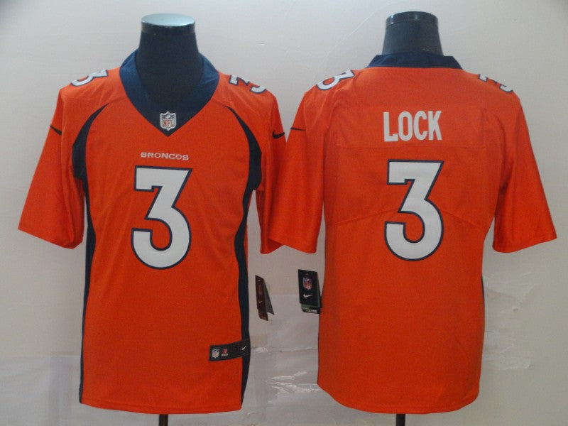 Men's Denver Broncos Drew Lock Orange Game Jersey football jersey product view 1
