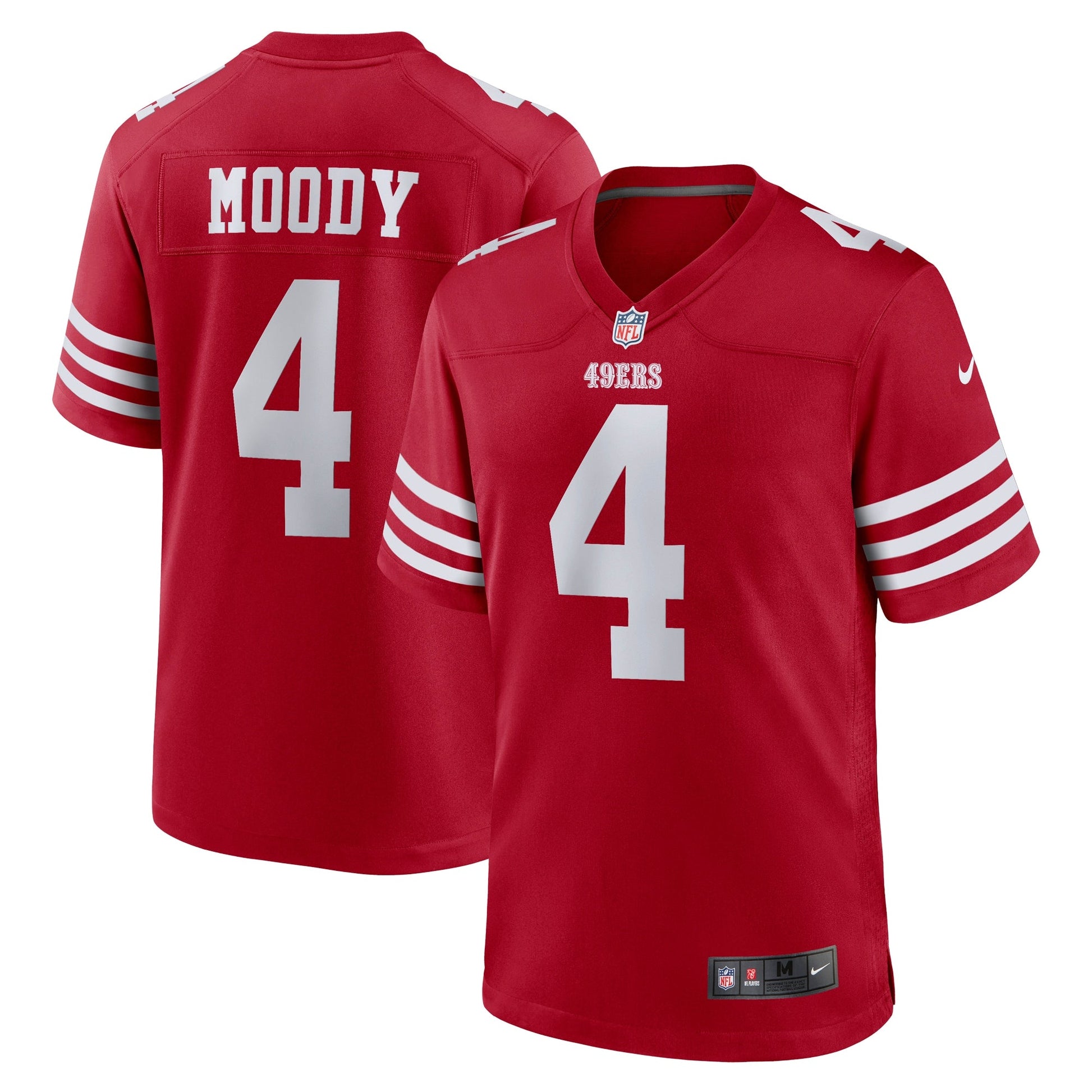 Jake Moody San Francisco 49ers Team Game Jersey - Scarlet football jersey product view 1