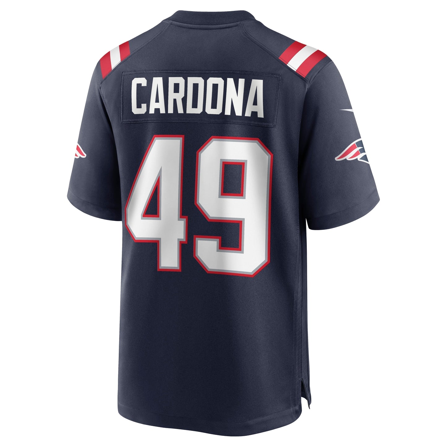 Joe Cardona New England Patriots Game Jersey - Navy football jersey product view 3