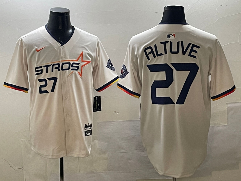 Men's Houston Astros Jose Altuve #27 Cream 2025 City Connect Limited Player Jersey baseball jersey product view 1